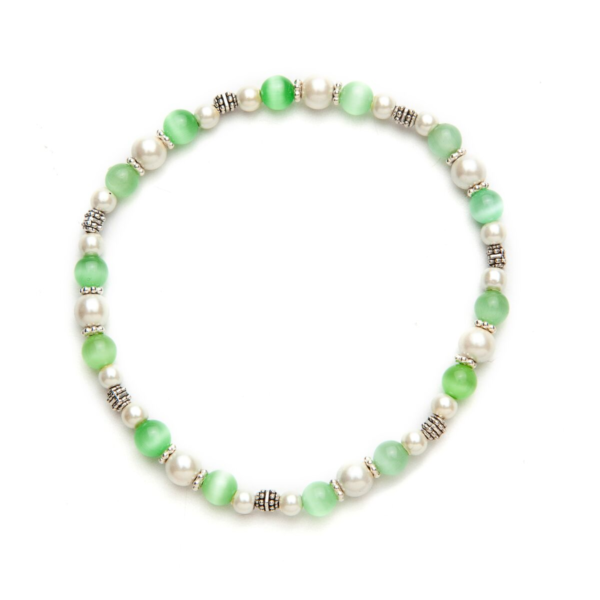 Light Green Cat's Eye Magnetic Stretch Anklet